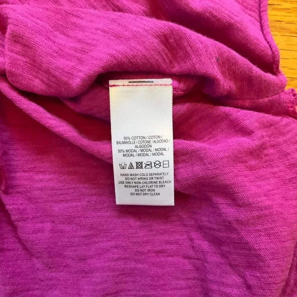 We The Free Magenta Flutter Sleeve Tank Top Size S Boho Preppy Summer - Picture 3 of 4